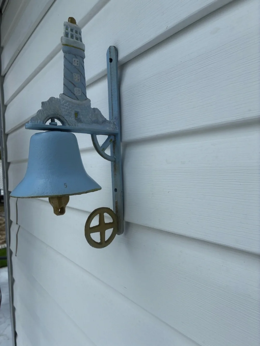 Blue Lighthouse Wall Bell - Decorative Home Wall Decor